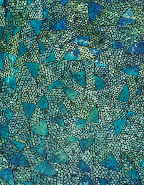 BLUE GREEN SARDINES | framed giclee on canvas print