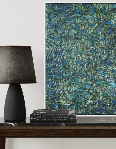 BLUE GREEN SARDINES | framed giclee on canvas print
