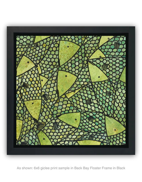 GREEN GOLD SARDINES | framed giclee on canvas print