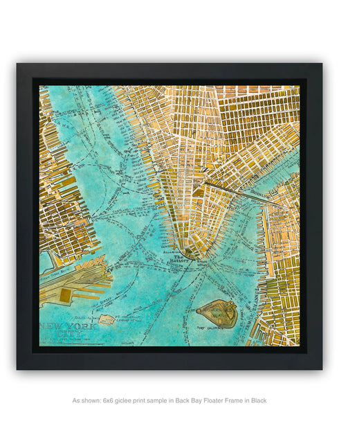 MANHATTAN MAP | framed giclee on canvas print