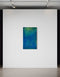 30"x48" abstract painting with cobalt blue, bright green, and shimmering gold, capturing nature's life-sustaining process.