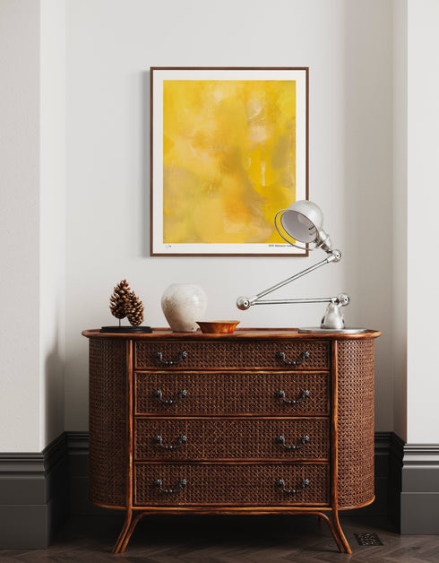 Screaming Yellow Zonker is a Limited Edition Print by Seth B. Minkin, with bold yellow tones and dynamic brushstrokes, capturing an exciting and energetic design.