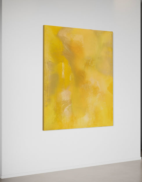 72"x60" vibrant painting with intense yellows, cobalt, and aquamarine, celebrating the joy and power of color.