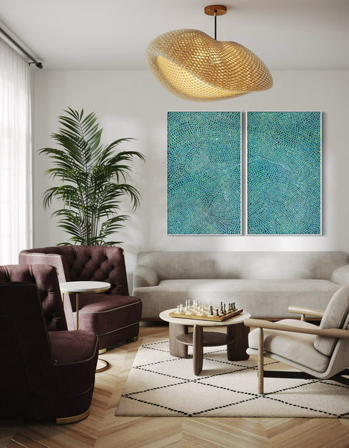 WHITE SCALES DIPTYCH | framed giclee on canvas print