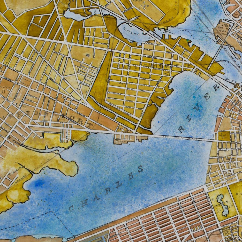 Boston Map limited edition print by Seth B. Minkin