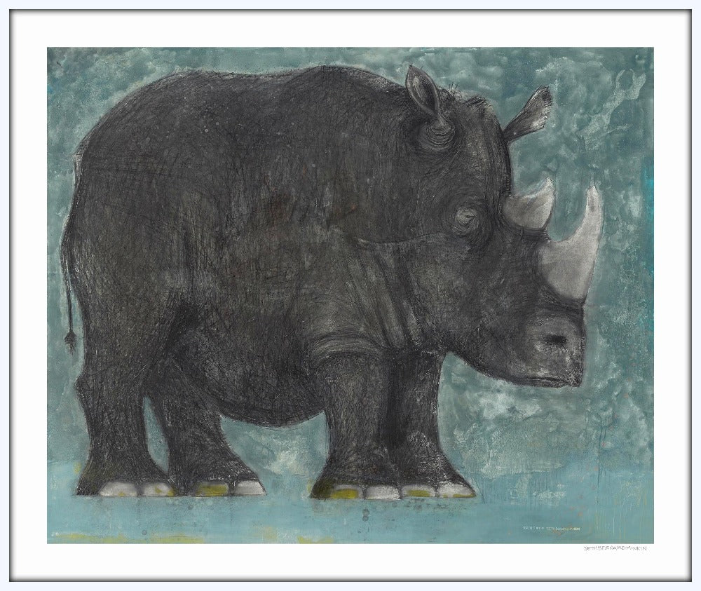 Rhino limited edition print by Seth B. Minkin