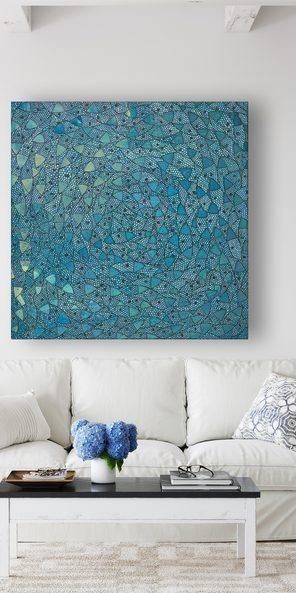 Shown: Blue Sardines, an oil on canvas original painting by seth b minkin