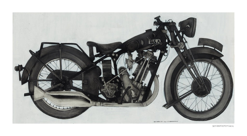 vintage bsa motorcycle limited edition print by seth b minkin