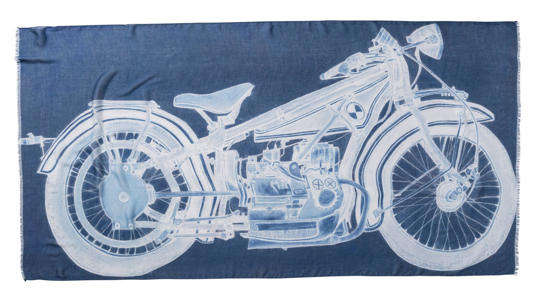Vintage Blueprint Moto large oblong modal cashmere scarf by Seth B. Minkin