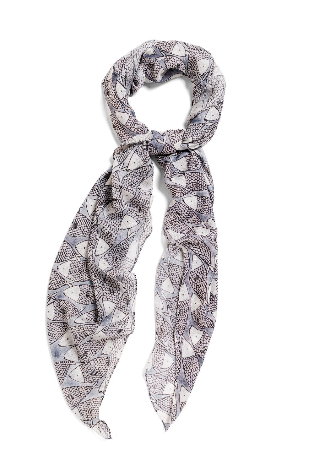 Big Sardines square modal cashmere scarf by Seth B. Minkin