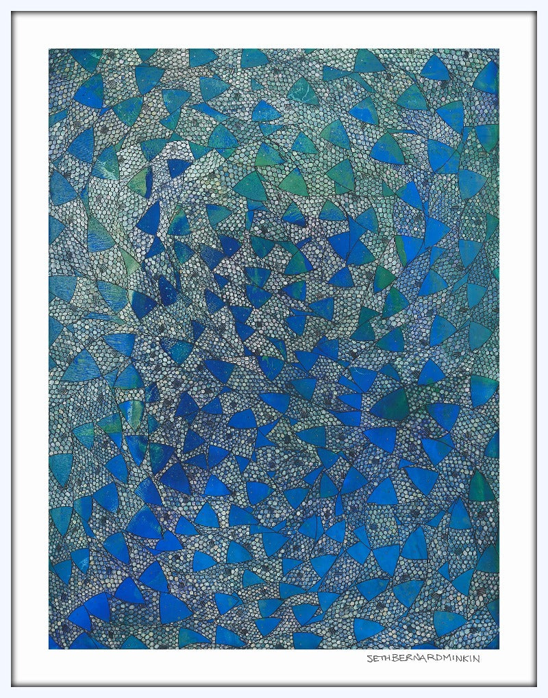 Blue Green Sardines limited edition print by seth b minkin