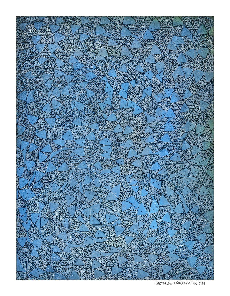 Blue Sardines limited edition print by Seth B. Minkin