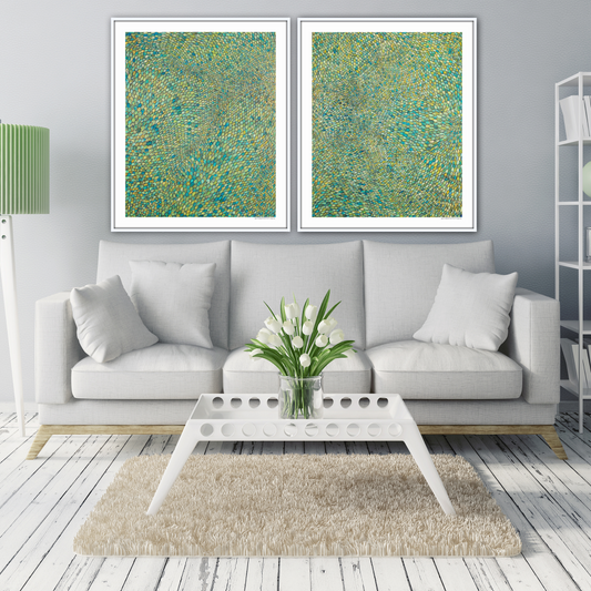 Green Scales diptych limited edition print by Seth B. Minkin
