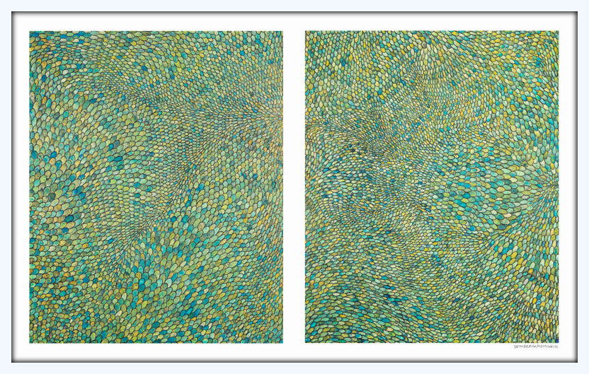 Green Scales diptych limited edition print by Seth B. Minkin