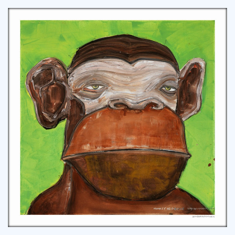 Monkey Head limited edition print by Seth B. Minkin