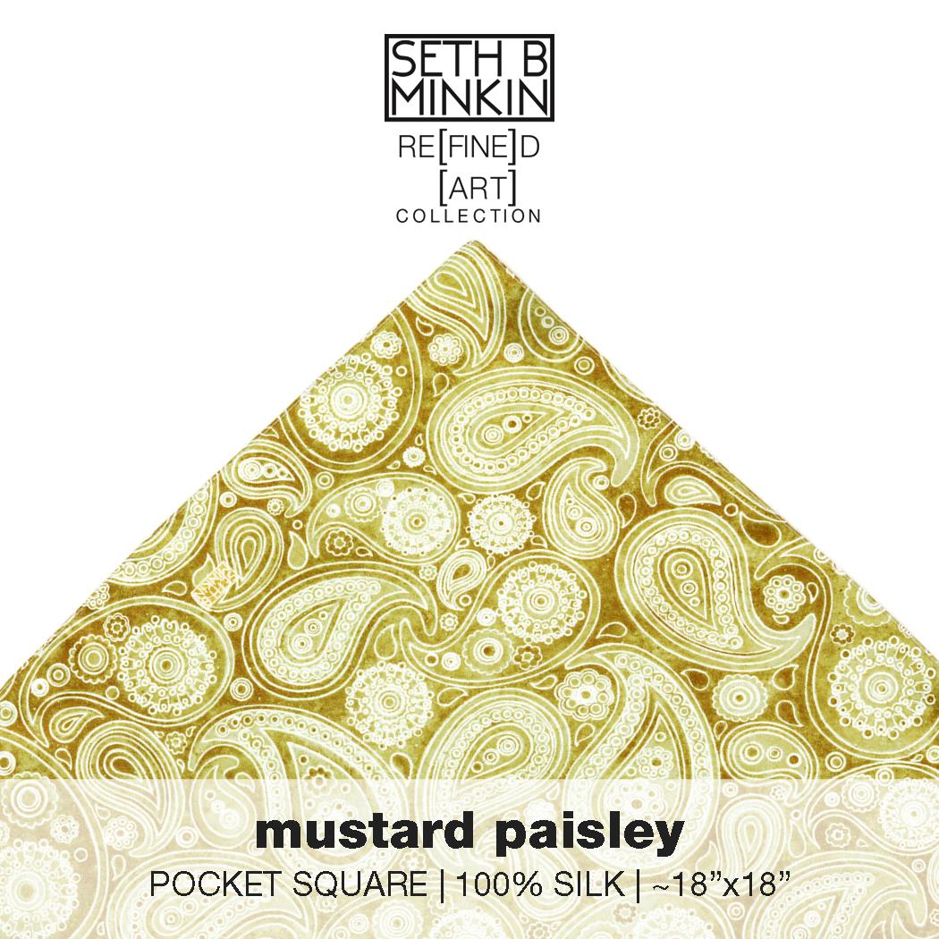 [mustard paisley]  [silk square] - Seth B. Minkin