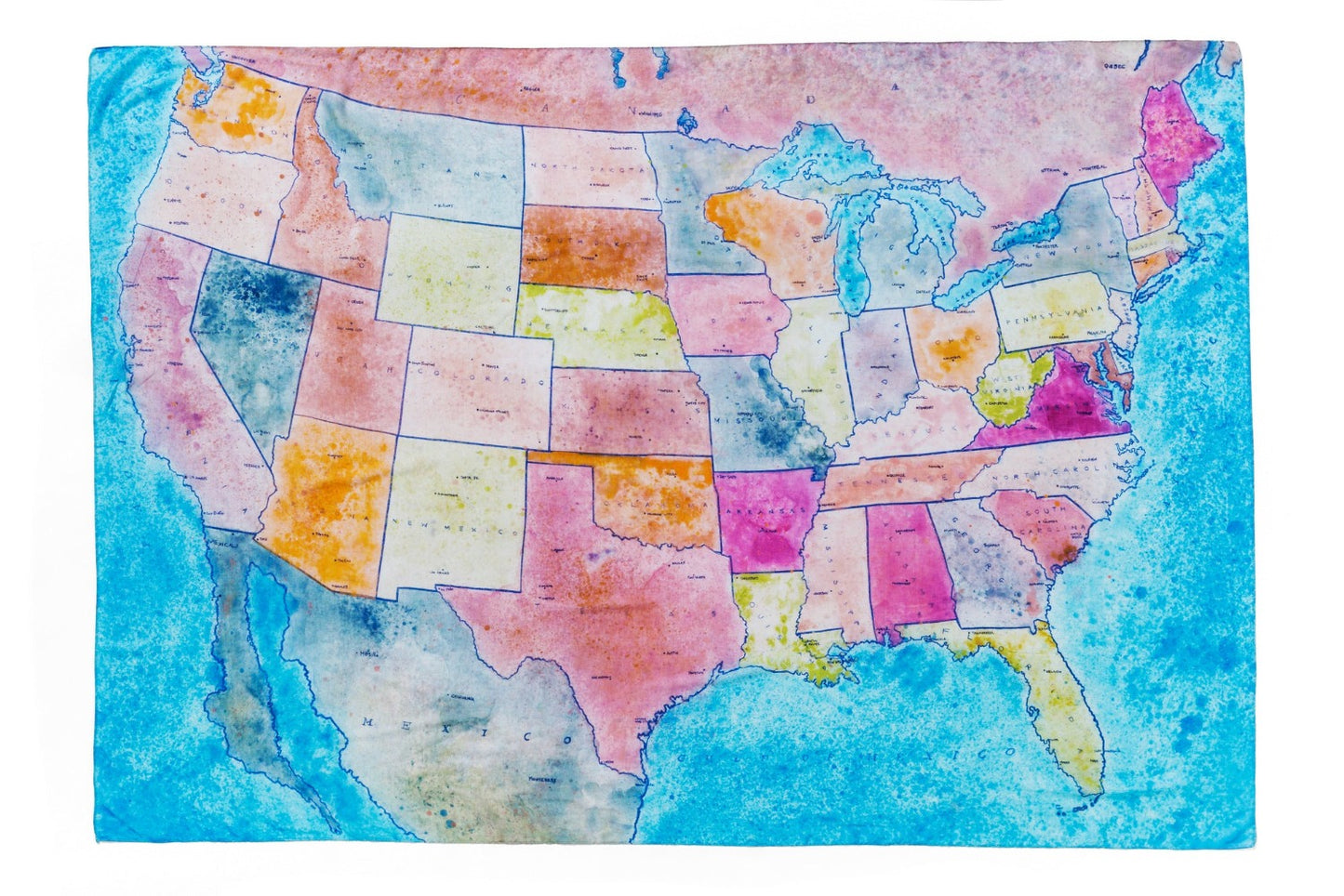 US map jumbo oblong modal cashmere scarf by Seth B. Minkin